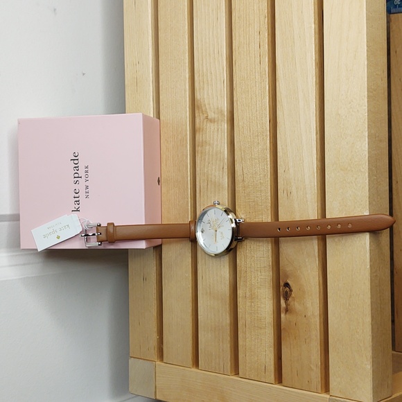 Kate Spade 💛🤎 New York Logo Two-Tone Dial, Leather Strap Watch, 34mm, 🆕 - Picture 10 of 14